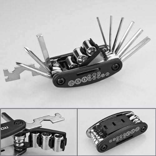 Compact Design 16 in 1 Multi Function Purpose Bike Bicycle Cycling Tire Repair Tool Kits Complete Set + Mini Portable Pump