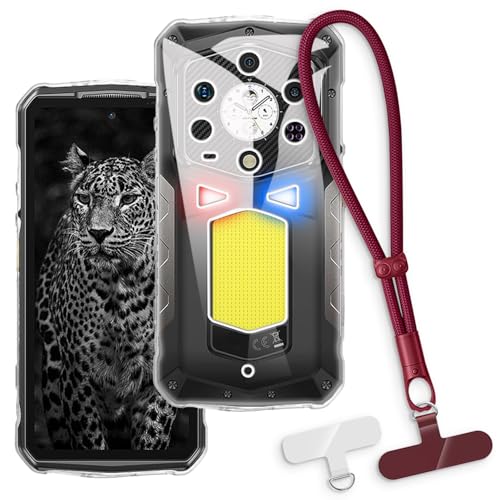 OAGELIM 2-in-1�ی�P�[�X�ƃ��X�g�X�g���b�v Ulefone Armor 29 Pro �Ƃ̌݊������� ���O���\�ȃ��j���[�h�t���d�b�J�o�[�A����~�ߕ����h�~�O���b�v�n���h�� (�N���A + ���b�h)