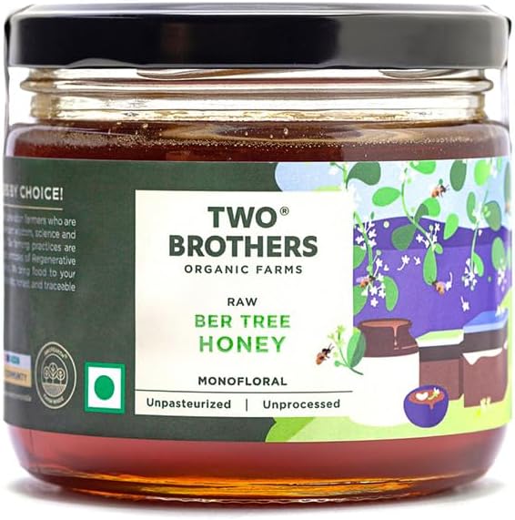 Indian Berry Honey, Raw Mono-Floral Unfiltered (350 g) | Rich in Pollen, Beeswax & Propolis | Immunity-Boosting, Antioxidant-Rich | 100% Natural & Pure