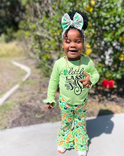 Image of Unique Baby 2 Piece Girls Double Ruffle Leggings and Long Sleeve Shirt Clothes Set Kid and Toddler Girl Outfit