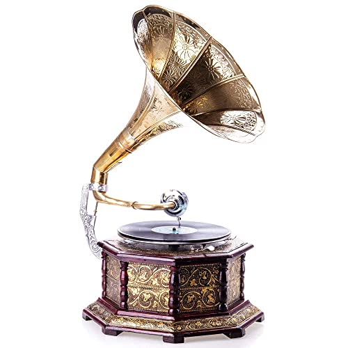 Grammophon Palazzo mit Messingtrichter Antikes Grammophon