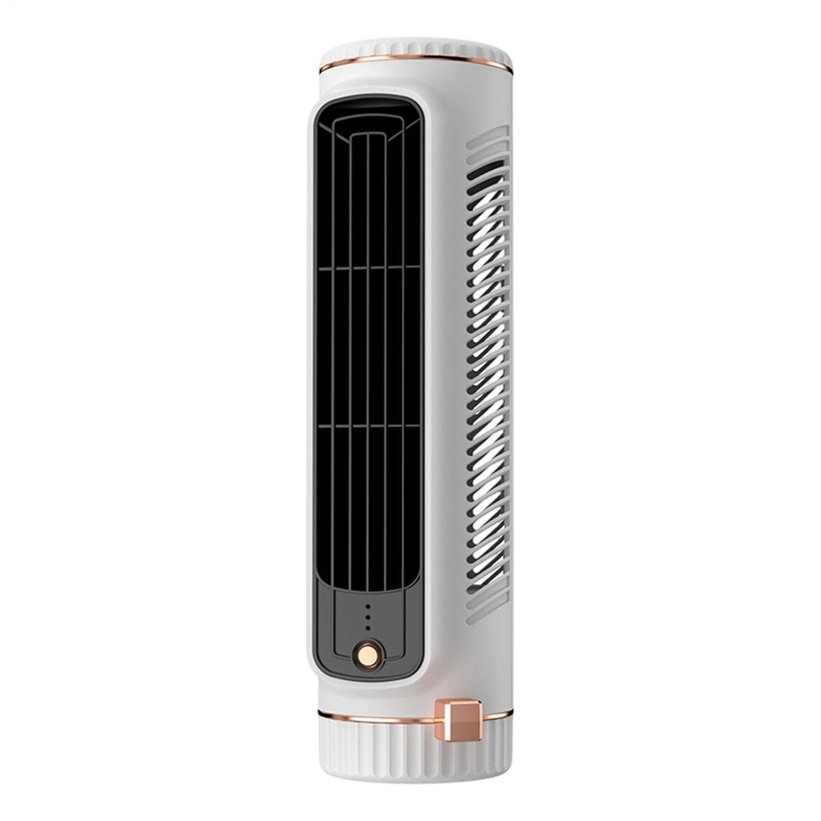 Small Bladeless Fan - Small Table Fan Tower Personal, 3 Speeds Rechargeable Air Circulator Desk Accessories for Living Room Bedroom Kitchen Summer Outdoor Travel