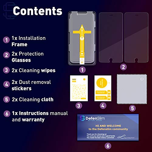 Defenslim Iphone 6S Screen Protector [2-Pack] With Easy Auto-Align Install Kit - Tempered Glass For Iphone 6S, 6 (4,7") - New Glass With Your Next Phone #TOP7