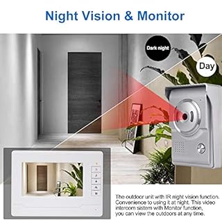 Kadongli KDL Videocitofono interno casa Smart Home Video Citofono 7inch Video citofono campanello Telefono, Impermeabile Telecamera esterna con monitor da 7 pollici per Villa (3 Monitor)