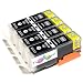 Produktbild TiToPaten* - 4X Canon Pixma IP 7250 kompatible XL Druckerpatronen - Schwarz - Patrone MIT CHIP !!!Hohe Laufleistung!!!