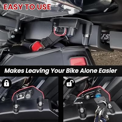 Motorcycle Helmet Lock Anti-Theft Helmet Security Lock with Keys for Indian Scout/Sixty 2015-2018-Black