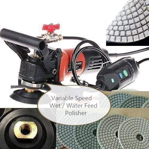 WVPOLSET 4-Inch Variable Speed Wet Polisher Kit 16+1 Pieces 4" Granite Polishing Pads marble concrete ceramic toolsmart one year warranty