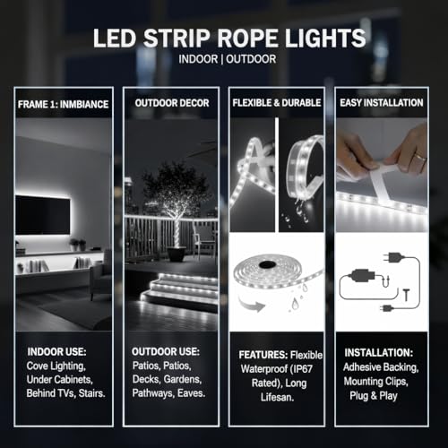 Image of 15 Meter Waterproof LED Strip Light White | Bright LED Strip Light, Waterproof Rope Light, False Ceiling Lighting, Living Room Decor, Home Decoration Lights