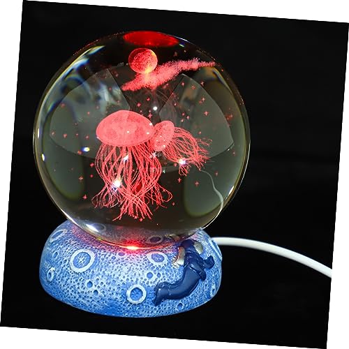 Homoyoyo D Crystal Ball Night Light Led Ball Light Crystal Decor Small and Compact for Bedroom