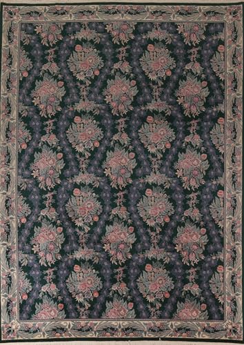Rug Source Traditional Collection 9x12 Aubusson Area Rug, Hand Knotted