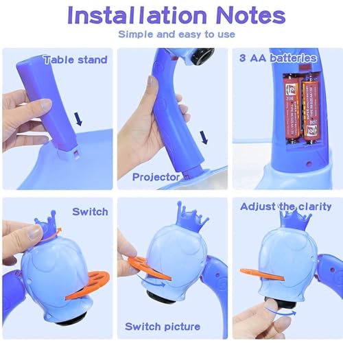 Image of Braintastic Kids Projector Drawing Table with Light & Music | Educational Art & Tracing Toy with Patterns and Color Pens | for 3+ Years Boys & Girls (Blue)
