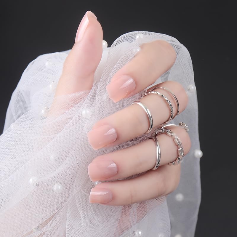 Buddy Jelly Trends Premium Solid Color 24pcs Stick-on Nails set, with Easy Glue Tab application, Nails are Reusable & Unbreakable (DFL-12)