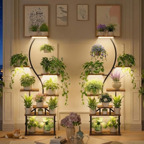 La mejor comparación de Plantas que Puedes Comprar On-line. 50 FURRIFIC Soporte para Plantas de 8 Niveles para Uso Interior y Exterior, con Luz de Crecimiento para Plantas, Estante para Plantas en Forma de S, Sala de Estar, Dormitorio,...