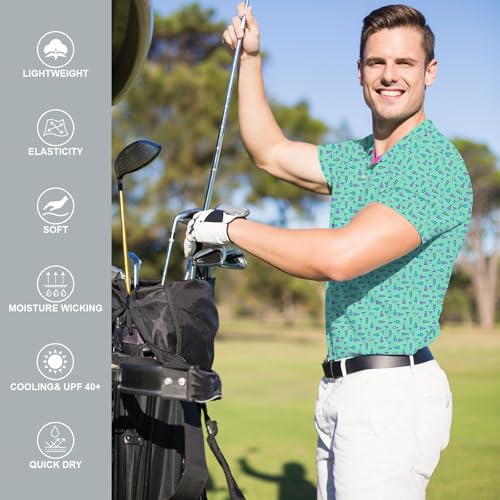 Golf Shirts for Men Dry Fit Funny Print Moisture Wicking Shirts Short Sleeve Quick Dry Collared Men's Polo Shirt2