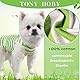 TONY HOBY Hundeschlafanzug, Hundesommerschlafanzug ohne Ärmel, Hundeoverall mit Streifen (Weiß & Grün, S)