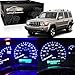 Partsam Speedometer Indicator LED Light Package Instrument Panel Gauge Cluster Dashboard LED Light Bulbs Compatible with Wrangler 1997-2006 -Blue