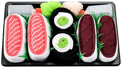 Rainbow Socks - Men's Women's - Sushi Socks Box Tuna Salmon Cucumber Maki - 3 Pairs2