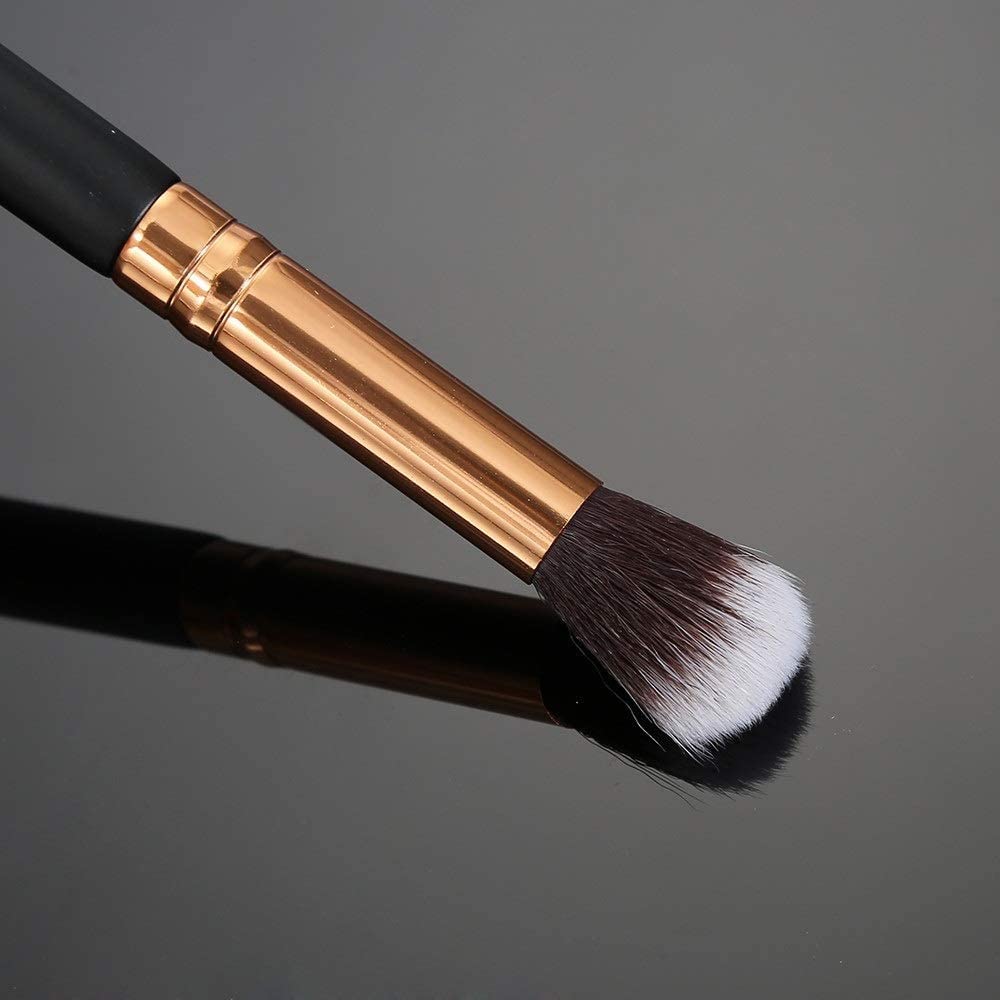 Pennelli for il trucco degli occhi 12 PCS Pennelli for il trucco dell'ombretto Set Set di peli sintetici morbidi Manico in legno for ombretto, sopracciglio, eyeliner, miscelazione e correttor