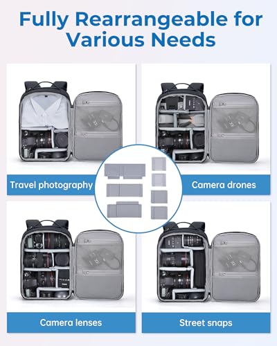 Mochila para cámara DSLR pequeña BAGSMART negra miniatura 4