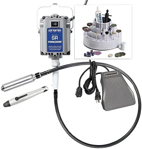 K.2800 Deluxe Jeweler's Flex Shaft Kit with Handpieces Metal Foot Speed Control & Rotary Accessories Stone Setting Supplies