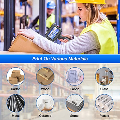 Welczek Tij127 Handheld Inkjet Printer, Portable Handheld Printer With 4.3Inch Touch Screen Quick Drying Inkjet Coding Machine For Barcode Text Logo Qr Code Batch Number (Support 25 Languages) #TOP2