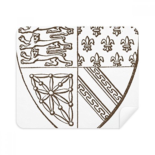 Black White Baroque Art Lion Shield Pattern Cleaning Cloth Screen Cleaner 2pcs Suede Fabric