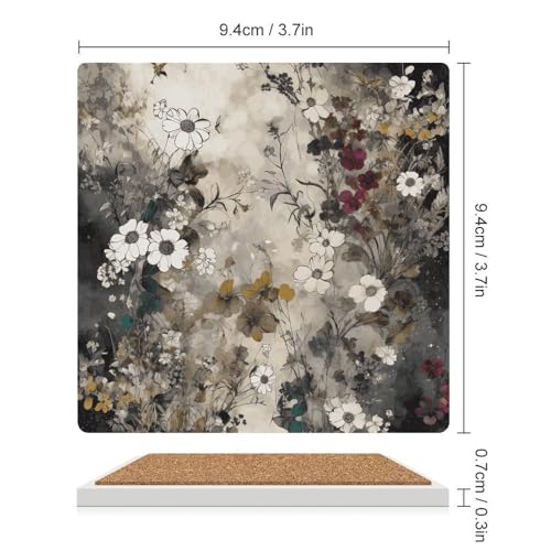 Dessous de verre réutilisables fleurs sauvages table basse salon