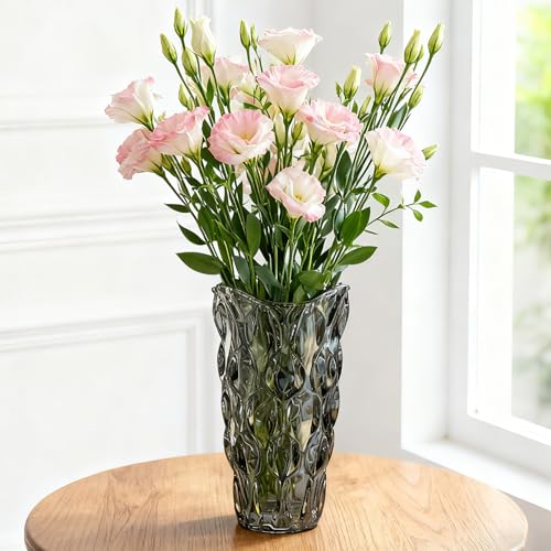 Glas Blume Vase, 24cm hohe Moderne Minimalistische Glasvase Mordische Kristall Dekorative...