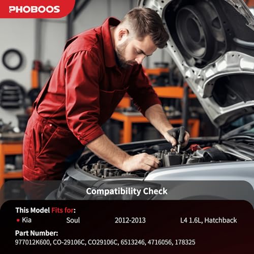 Image of PHOBOOS A /C compressor with Clutch Compatible with Kia Soul 2012-2013 L4 1.6L, Hatchback, Fast Cooling, Low Noise, Easy Installation, Ref. CO29106C