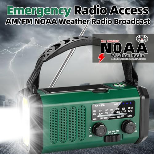 image for QAUYYW Hand Crank Emergency Radio,37000mWhSolar Powered Hand Crank Por