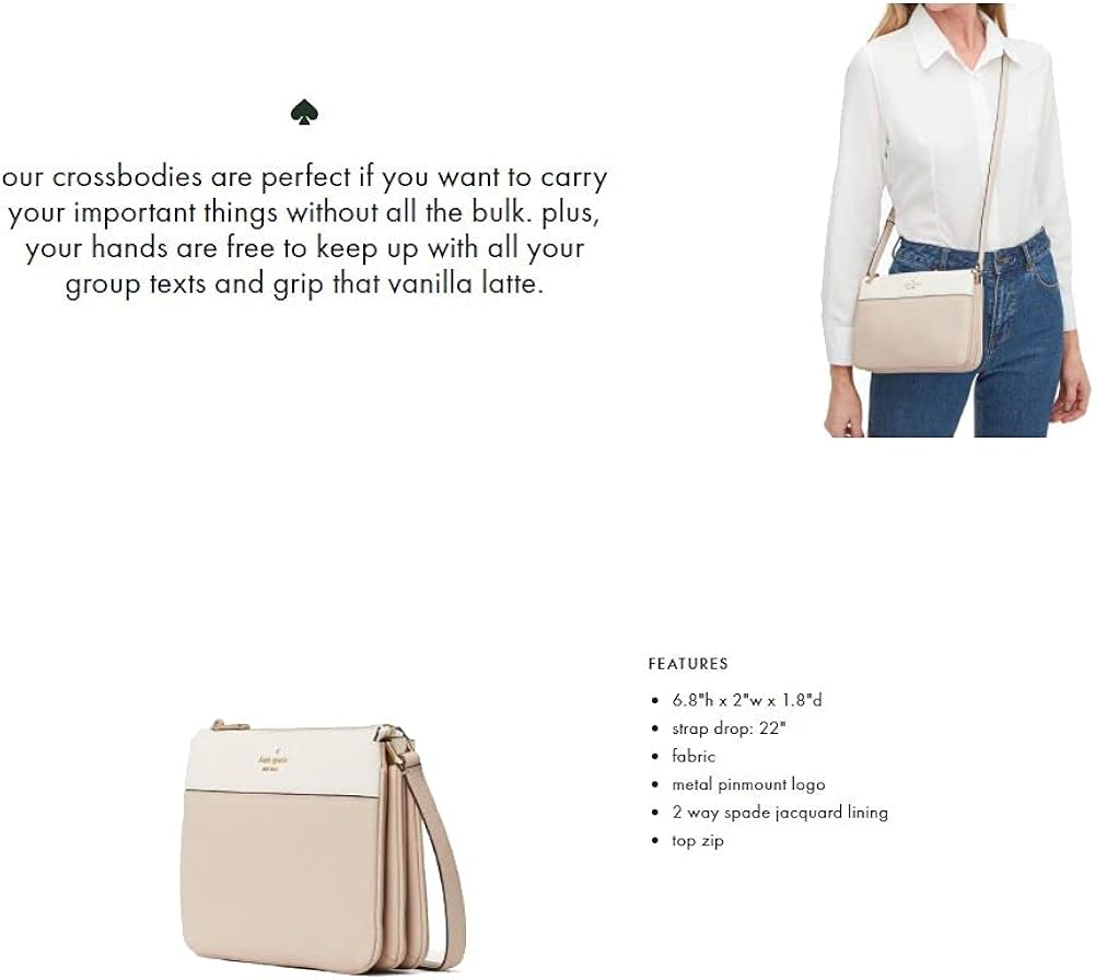kate spade crossbody purse for women Leila triple gusset crossbody (Warm beige): Handbags: 