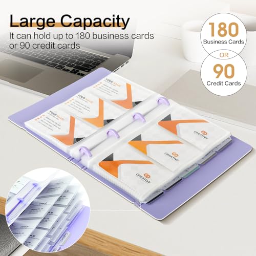 Image of deli Business Card Holder, 180 Cards Book Portable Business Card Organizer