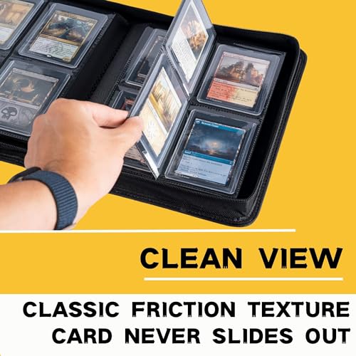 Top loader Binder, Holds 128+ Toploaders, 4 Pocket Top Loader Card Storage Case, Double-Sided Pockets for trading card in 3 x 4” Toploaders