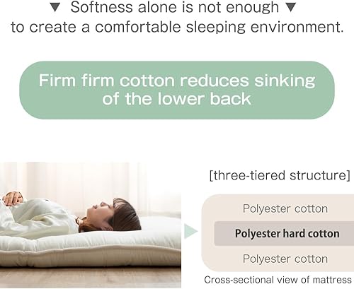 Miniatura 2 de TANSU NO GEN - Colchón futón japonés, individual, grosor extra de 4 pulgadas, 100% algodón, 22200050RE (92515)