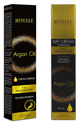 Aceite de Argán revuele Cell regeneración, Hidratante Antiarrugas Día/crema de manos Set