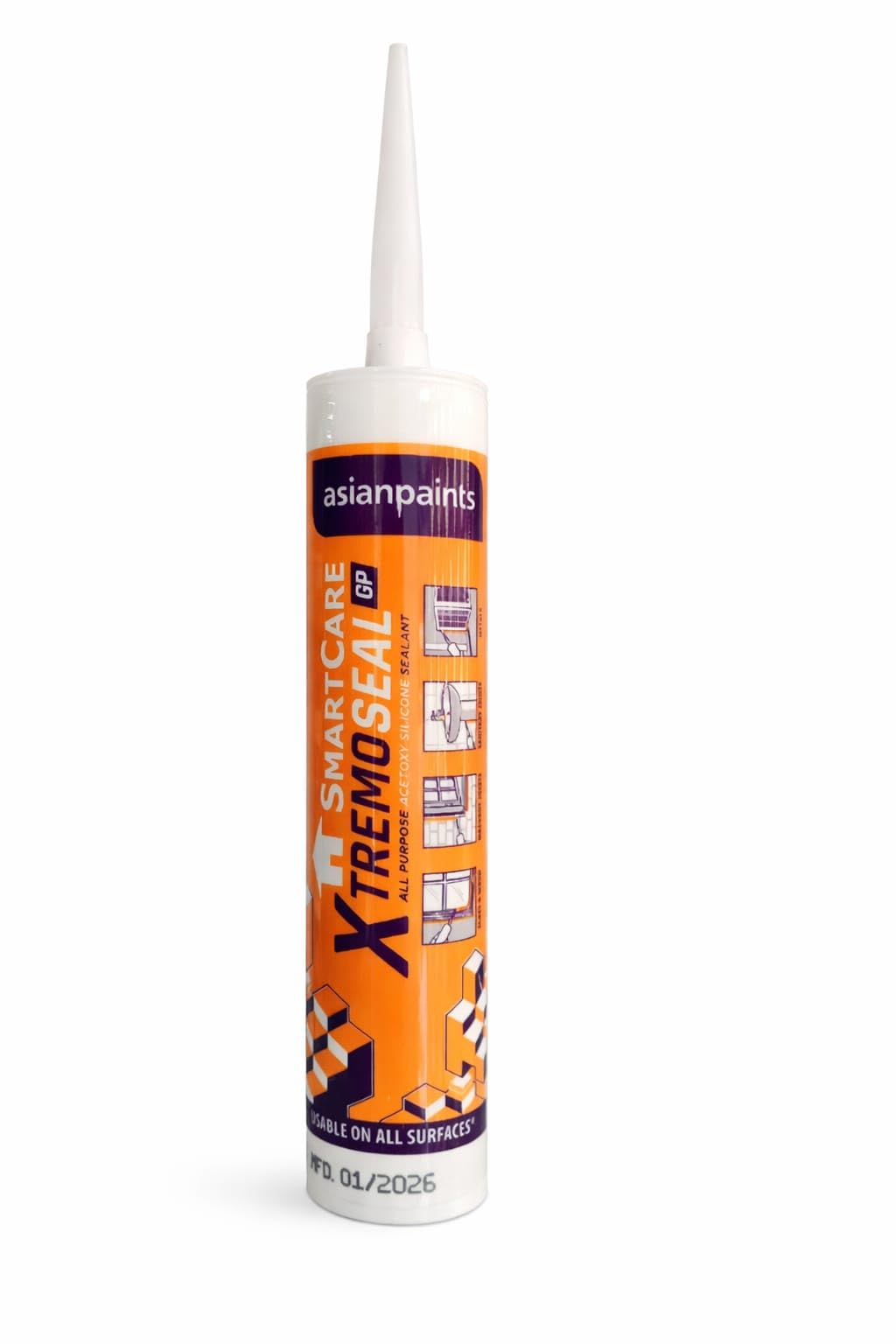 Xtremoseal All Purpose Acetoxy Silicone Sealant, Waterproofing Gap Filler for Glass, Windows, Metal, Wood, Sanitary Joints, Clear, 280ml-image-32