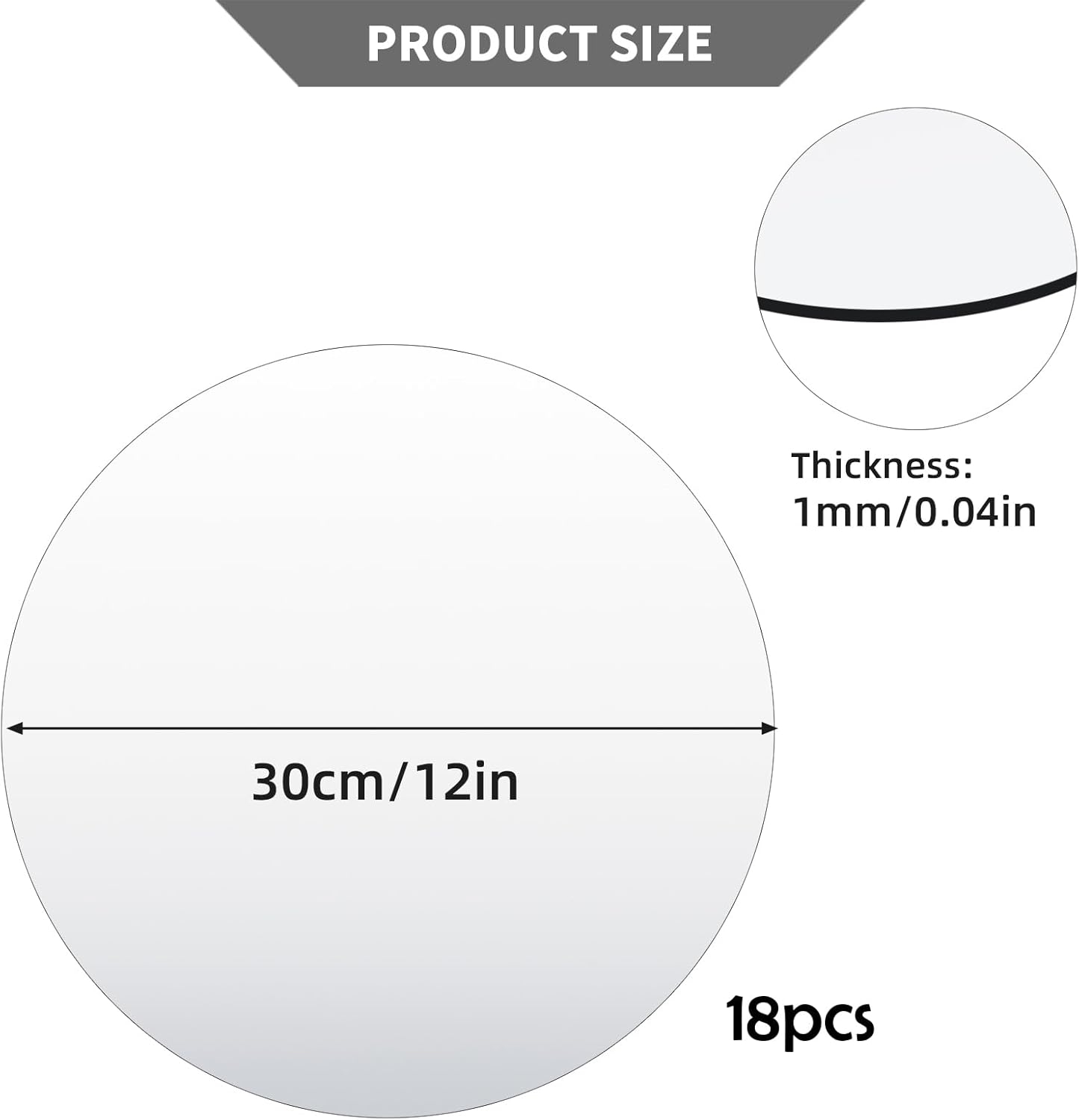 18PCS Round Mirror Trays, No Glass Acrylic Mirror Centerpieces for Table Candle Plate Circle Wall Mirror Tiles for Table Centerpieces Crafts Wedding Christmas Party Decorations (12inch/30cm)