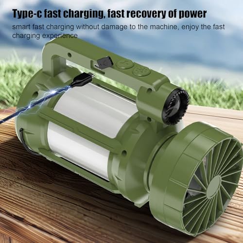 Lampe de camping portable avec ventilateur et 4 modes d'éclairage LED - 7