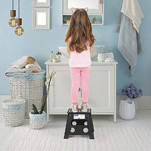 Acko Folding Step Stool - 13 inch Height Premium Heavy Duty Foldable Stool for Adults, Kitchen Garden Bathroom Stepping Stool (1 Pack)