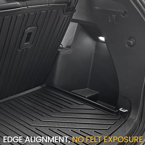 Image of Cargo Mat with Backrest Mats for Volkswagen VW Atlas 6 /7 Seats 2018-2025 2026 Car Mat Accessories(Not Fit Cross Sport), All Weather TPE Trunk Cargo Liner(Cargo Mat with Backrest Mats)