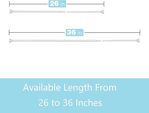 Miniatura 36 de KXLife Paquete de 2 barras de cortina de tensión de resorte, barra decorativa de tensión de 1/2 pulgada para ventana, barra de café bronce, (22-36)