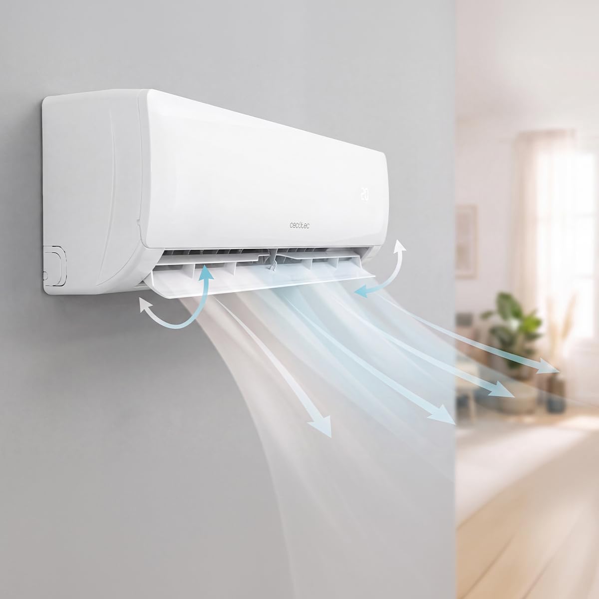 Cecotec Aria Condizionata Split AirClima 18000 Smartfresh. 18000 BTU, Motore DC, Pompa di calore, Telecomando, Display LED, Sistema Inverter, 5 modalità, 8 velocità, Copertura 35 m2