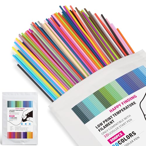 300 Stück 3D Stift Filament für 3Doodlers Start Pen 3D Druck Stifte Nachfüllungen 2.5mm 30 Farben