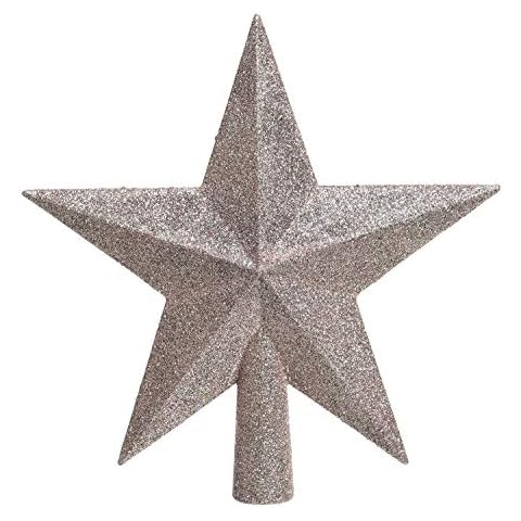 KAE Christbaumspitze Stern Kunststoff Glitzer 19cm Weihnachtsspitze Tannenbaumspitze rosa Cover