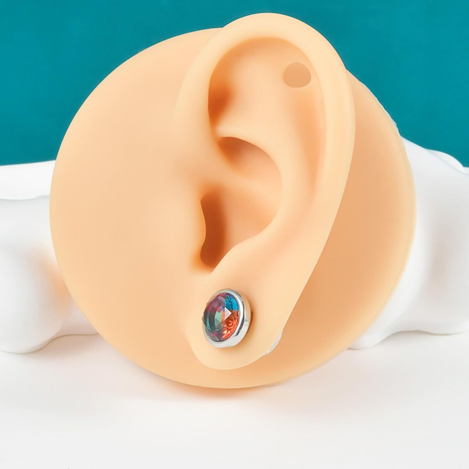 Beydodo Tunnel Plugs for Ears 2g,0g,00g,1/2 inch,9/16 inch,5/8 inch, Ear Gauges Tunnels Plugs 2pcs Stainless Steel Ear Gauges Stretching Kit with Cubic Zirconia