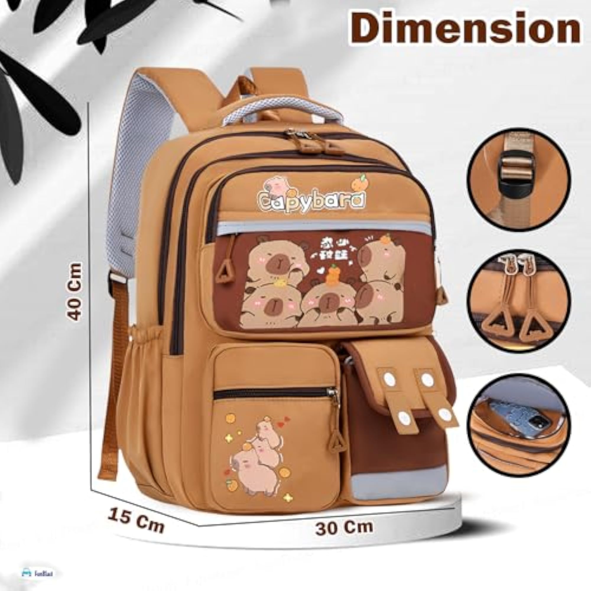 Capybara Cartoon School Bag for Kids