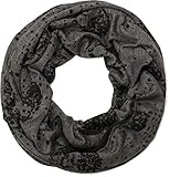 styleBREAKER Loop Schlauchschal mit Totenkopf, Skull Print im Destroyed Vintage Look, Schal, Tuch, Unisex 01017037, Farbe:Dunkelgrau meliert