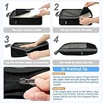 BAGAIL 4 Set/6 Set/8 Set Compression Packing Cubes Travel Accessories Expandable Packing Organizers (Half Mesh, 6-Black) - Image 3