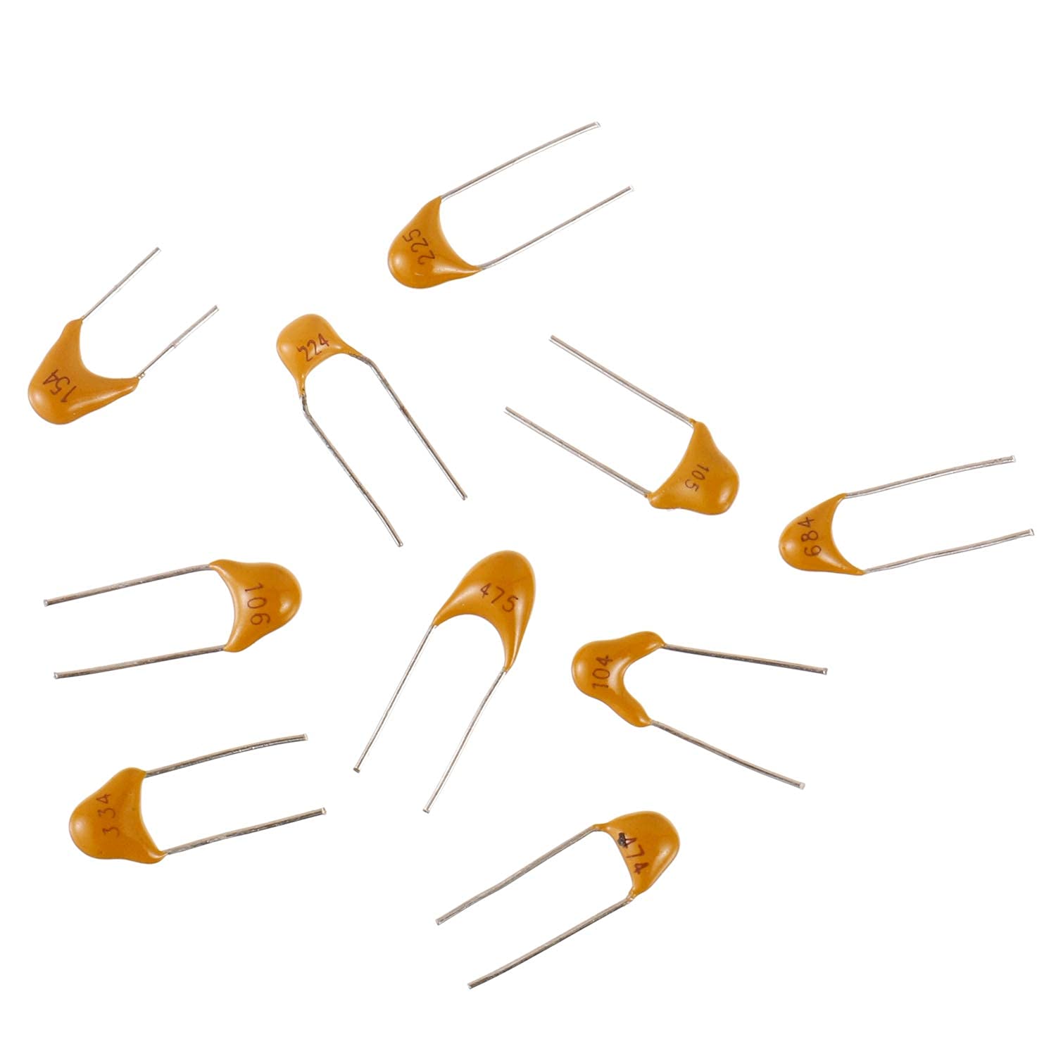 BOJACK 10 Values 300 Pcs Ceramic Capacitor 0.1 0.15 0.22 0.33 0.47 0.68 1 2.2 4.7 10 uF Multilayer Monolithic Ceramic Capacitor Assortment Kit