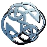 Keltischer Knoten Lindisfarne Kilt Fly Plaid Brosche Verchromt Damen Broschen 3.5 